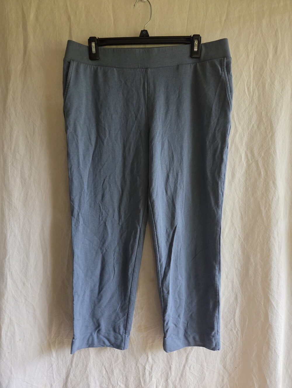 Pure Jill Pull On Lounge Pants Womens Medium Elastic Waist Pima Cotton Blue